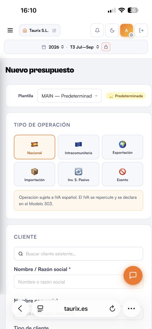 Taurix en el móvil
